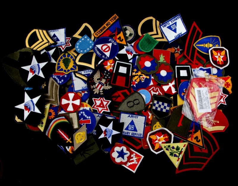 GROUP OF 100 US PATCHES WII TO VIETNAM: Unsearched group of patches. Condition varies from good to very good.