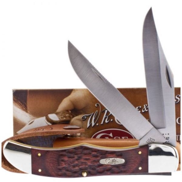 CASE BROWN HANDLE FOLDING HUNTER POCKET KNIFE: Item # 00189, 6265 SS HTR FLDG Brown. Unopened in original box, photos are stock.