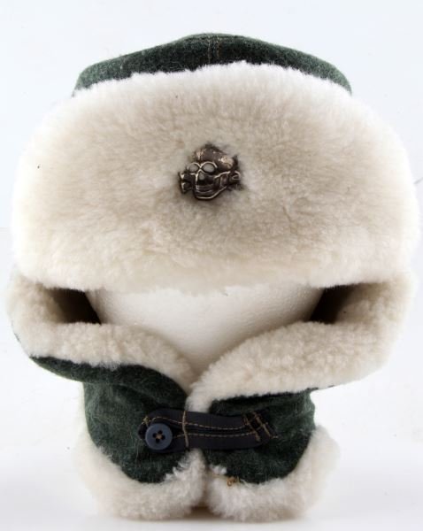 GERMAN THIRD REICH WAFFEN SS WINTER HAT: Light wear present to winter hat; overall in very good condition. Unauthenticated as is.