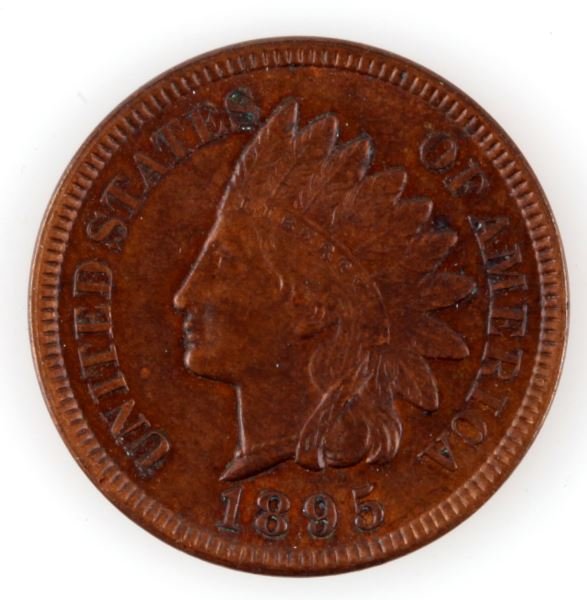 1895 INDIAN HEAD PENNY US COIN MS 64: Clear and sharp design MS 64 details.