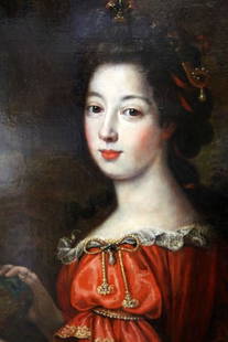 MARIE CHRISTINE DE BAVARIA BY PIERRE MIGNARD 42X57: French Baroque portrait of Duchess Maria Anna Christine Victoria of Bavaria as Ceres by French artist Pierre Mignard. Pierre Mignard, also known as "Le Romain", was a court artist and well known