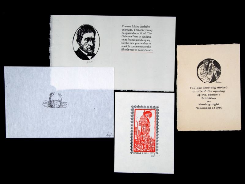 LOT OF FOUR SIGNED LEONARD BASKIN PRINTS (1 of 2)