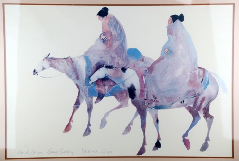 CAROL GRIGG FRAMED PRINT TWO WOMEN ON HORSEBACK (1 of 4)