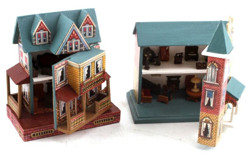 1/144 SCALE WOODEN DOLLHOUSE LOT OF TWO (1 of 3)