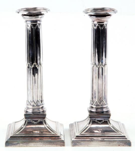 MARPLES & CO ANTIQUE CANDLESTICK HOLDERS 8.75 INCH (1 of 3)