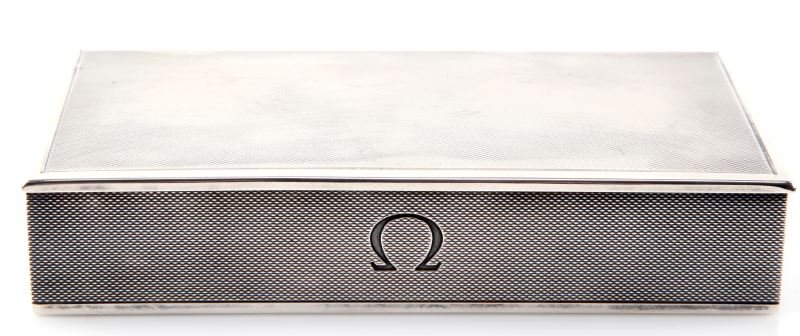 VINTAGE STERLING SILVER OMEGA  WATCH BOX SWISS (1 of 3)