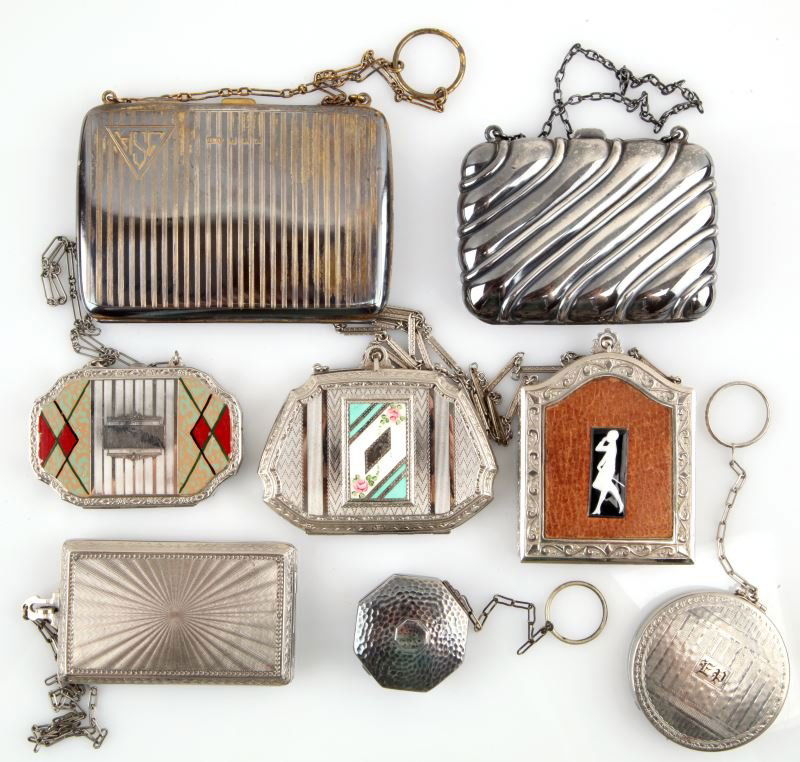 LOT OF NINE ANTIQUE COMPACTS MIRRORS AND PURSES Jun 14, 2015 Affiliated Auctions in FL