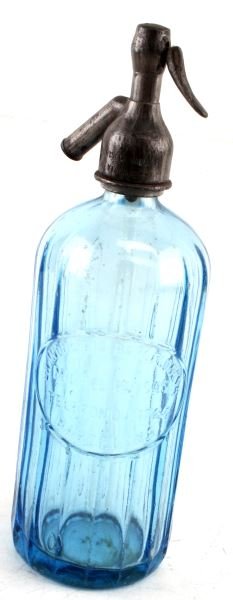 VINTAGE BLUE BARCELONA SIPHON SELTZER BOTTLE (1 of 2)
