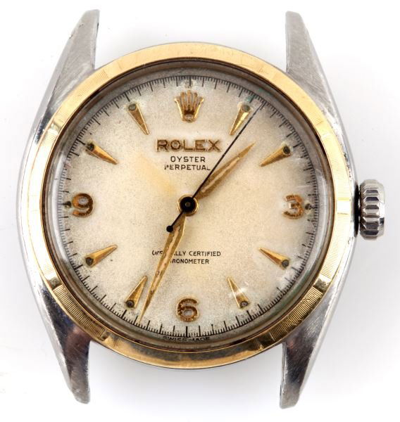 RARE STEEL/GOLD ROLEX 1952 BUBBLEBACK WATCH (1 of 2)