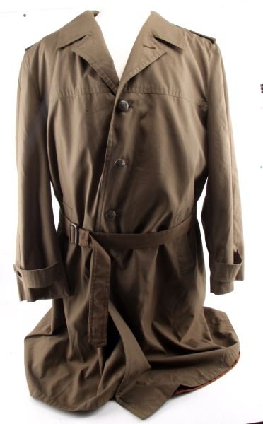 COLD WAR ERA SOVIET USSR GENERAL'S RAINCOAT: Near mint condition, with shoulder insignia, about a medium.