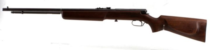 MOSSBERG MODEL 45C .22 CALIBER BOLT ACTION RIFLE: Mossberg Model 45C .22 caliber bolt action rifle. Fixed front sight, adjustable rear sight. Bore in good condition. Stock has a surficial crack near the buttplate along with other minor dings. Overall