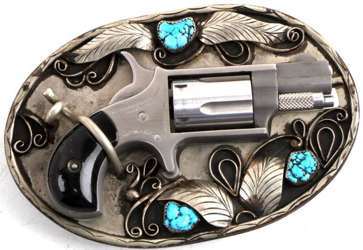 Naa Mini Revolver Belt Buckle With Speed Loader Naa Mini Revolver Pocket Belt Buckle Pistol .22 Lr