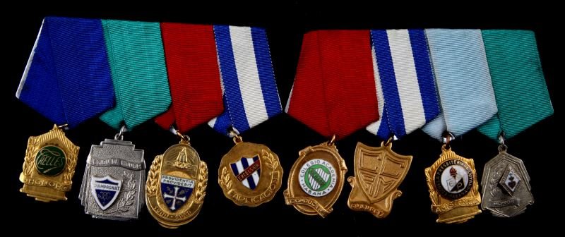 GROUP OF 8 CUBAN MEDALS PRE-CASTRO: Some wear evident to medals; overall in very good condition. Unauthenticated as is.