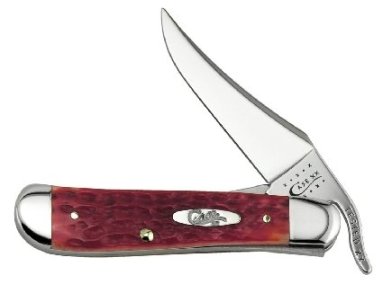 CASE RICH DARK RED BONE HANDLE RUSSLOCK KNIFE: Jigged bone handle in dark red, item NO # 06994. All new in unopened boxes, photos are stock.