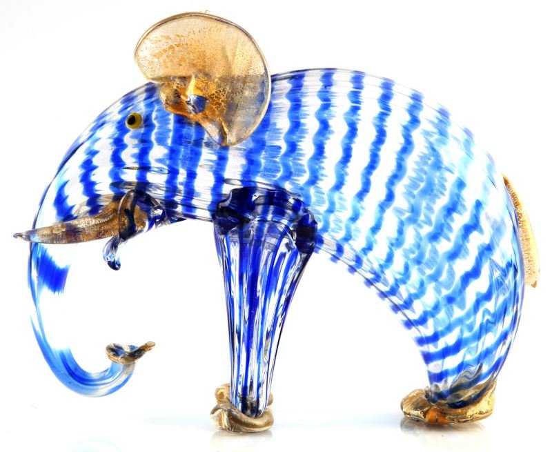 DUPONT OWNED MURANO BLOWN GLASS ELEPHANT