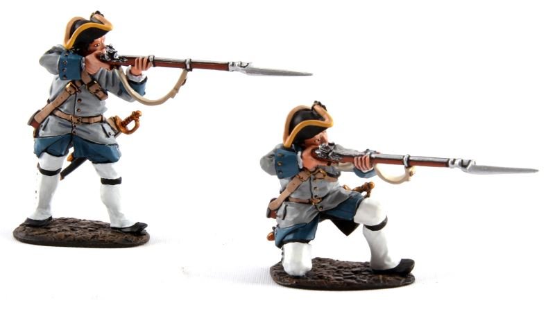 JOHN JENKINS 18TH C COLLECTION QFM-01 2 PIECES LE: Limited edition John Jenkins hand-cast white metal figurines in box with COA. These toy soldiers are designed, researched, and sculpted by John Jenkins. This two piece set depicts two French Marines f