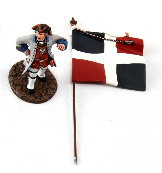 JOHN JENKINS QF-02 LIMITED EDITION IN BOX: Limited edition John Jenkins hand-cast white metal figurines in box with COA. These toy soldiers are designed, researched, and sculpted by John Jenkins. This two piece set depicts a French Officer wit