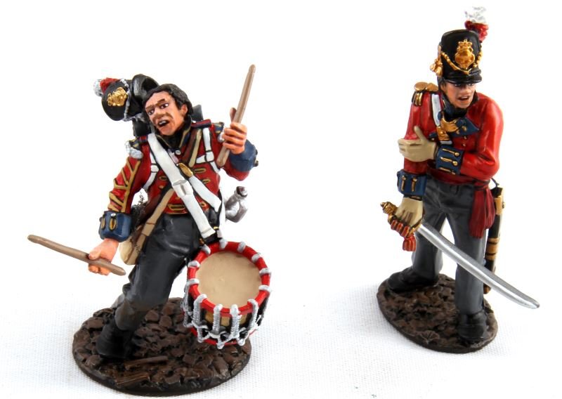 WAR OF 1812 JOHN JENKINS FIGURINES BCH-07: Limited edition John Jenkins War of 1812 hand-cast white metal figurines in box with COA. These toy soldiers are designed, researched, and sculpted by John Jenkins. This two piece set depicts a wounde