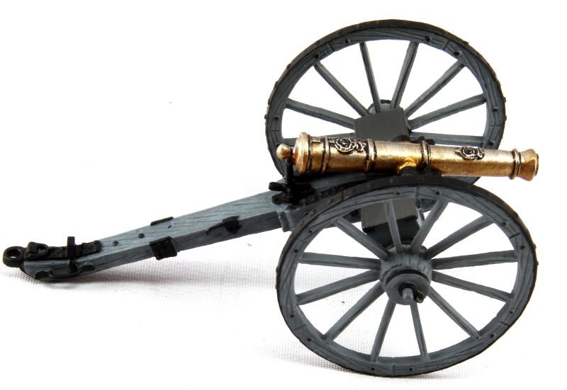 JOHN JENKINS WAR OF 1812 BRITISH CANNON BCHGUN-01: Limited edition John Jenkins War of 1812 hand-cast white metal figurines in box. These toy soldiers are designed, researched, and sculpted by John Jenkins. This set depicts a British 6lb cannon in the