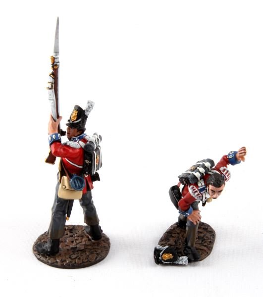 JOHN JENKINS BCH-05 WAR OF 1812 FIGURES IN BOX: Limited edition John Jenkins War of 1812 hand-cast white metal figurines in box with COA. These toy soldiers are designed, researched, and sculpted by John Jenkins. This set depicts two wounded grenad