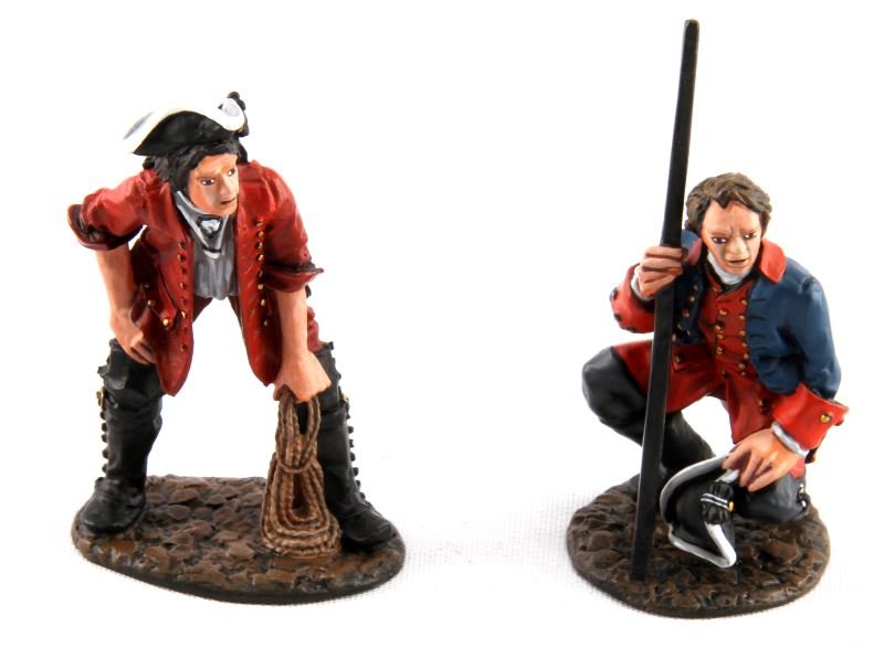 QFA-02 FRENCH ARTILLERY CREW RESTING JOHN JENKINS: Limited edition John Jenkins hand-cast white metal figurines in box with COA. These toy soldiers are designed, researched, and sculpted by John Jenkins. This set depicts two French Artillery crew rest