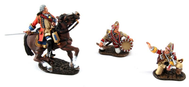 JOHN JENKINS BATTLE OF MONOGAHELA BRADDOCK: Limited edition John Jenkins hand-cast white metal figurines in box with COA. These toy soldiers are designed, researched, and sculpted by John Jenkins. Includes one figure of General Braddock with a 