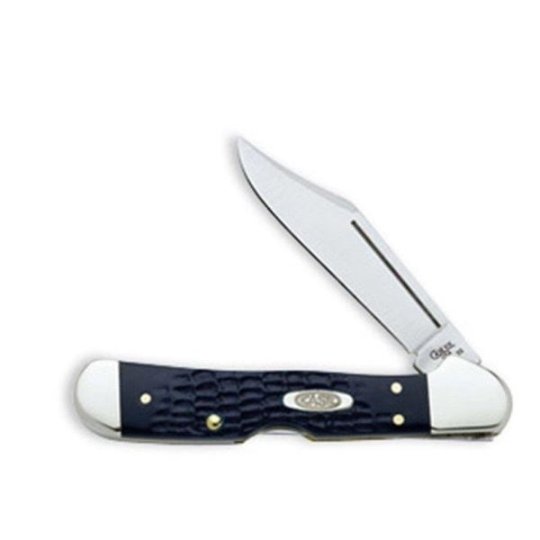 CASE CUTLERY 13002 NAVY BLUE COPPERLOCK KNIFE: Genuine bone handle Tru-Sharp surgical steel blades Easy opening blade Made in USA Limited lifetime warranty