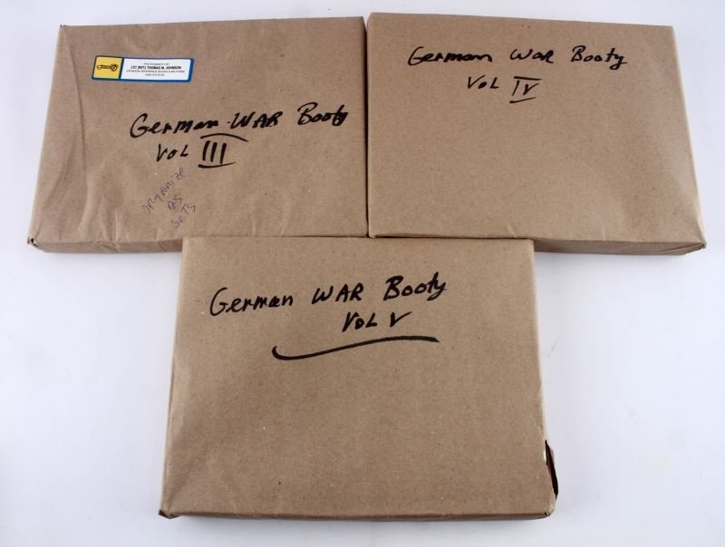 VOLUME III, IV, V OF T. JOHNSON'S GERMAN WAR BOOTY: Lot contains volumes III, IV and V or Thomas Johnson's German War Booty. All books are in like-new condition in original brown paper wrapping.