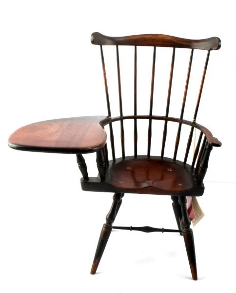BOB TIMBERLAKE COLLECTION DOLL WINDSOR CHAIR: With tags and signed on base, high end doll furniture, stands 15 inches high, 13 inches wide.