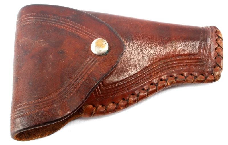 JAMES MATTAS RAWLINS WY COLT 32 POCKET AU. HOLSTER: Well crafted Colt Auto holster 5 inch pocket.