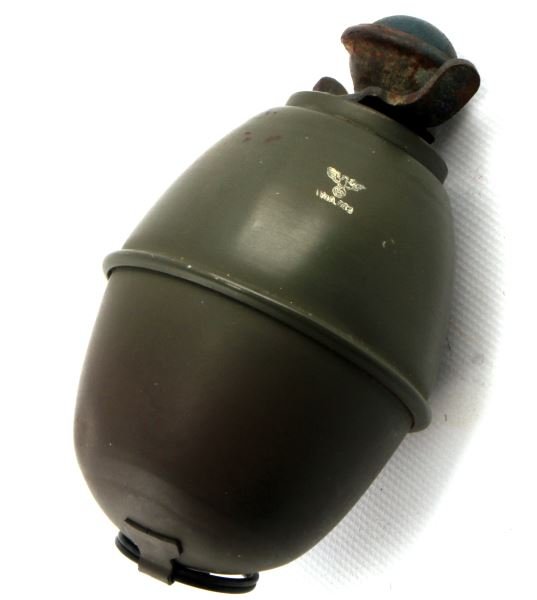WWII GERMAN THIRD REICH INERT M39 EGG GRENADE: Waffenamt correctly stamped Waa 582 grenade code, 90% paint with nice age patina.