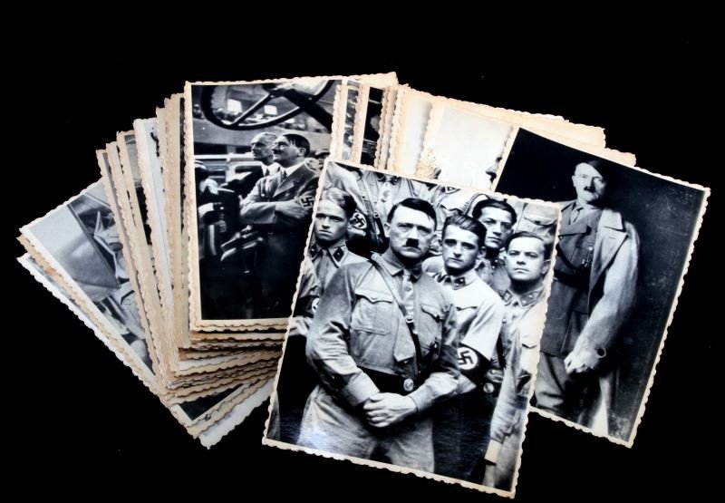 52 CHOICE PHOTOS FROM UKRAINIAN ARCHIVES W HITLER: 52 Choice photographs from Ukrainian archives, many of Hitler. Some foxing and bending present to photographs; overall in very good condition. Unauthenticated, sold as is. This lot has a reserve.