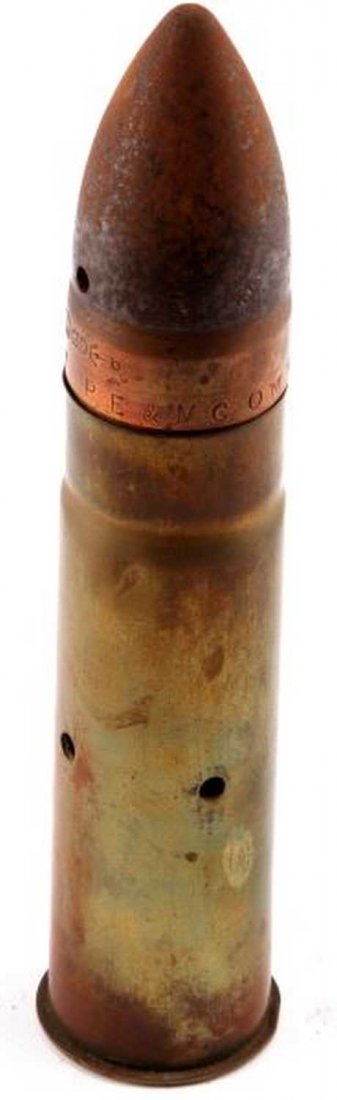 WWI 1917 DATED REMINGTON USN 70 MM SHELL: Inert, marked and stamped on the shell as well as the round.