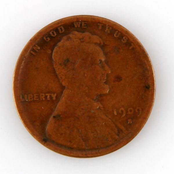 1909 S VDB KEY DATE LINCOLN WHEAT CENT PENNY G: VDB Somewhat faint but legible, good type example.