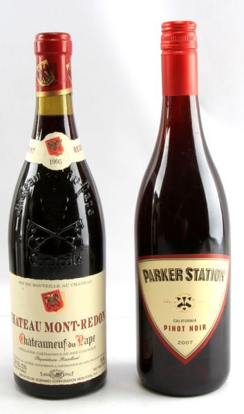 TWO WINES PARKER STATION & CHATEAU MONT-REDON: Lot of two wines, French and American. Includes 2007 Parker Station Pinot Noir and 1995 Chateau Mont-Redon.