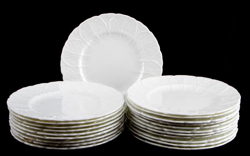 21 VINTAGE COALPORT COUNTRYWARE SALAD PLATES: 21 salad plates, 8 inches in diameter, bone china made in England by Coalport, Countryware pattern, in very good condition, minor scuffs or mars from gentle use.