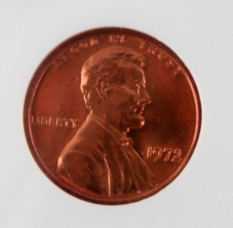 1972 DOUBLE DIE OBVERSE LINCOLN CENT NGC MS-64 RED: Profound mint error even exceeds 1955 DD, mint state encapsulated example.