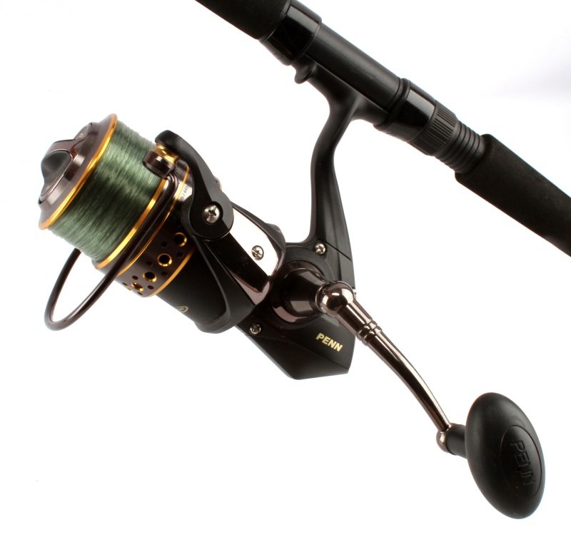PENN HT100 DRAG SPINNING FISHING REAL GRAPHITE ROD: 80" Battle graphite rod. Reel is in very good working order. Black with gold trim. Mono151lbs. 320 yards/171 lbs. 280 yards/201 lbs. 220 yards. braid 301lbs. 445 yards/41 lb 365 yards/501 lb 310 yards