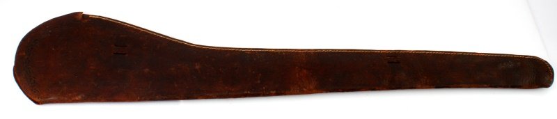 LEATHER MOUNTED CAVALRY SWORD SCABBARD: Good condition, measures 33 inches.