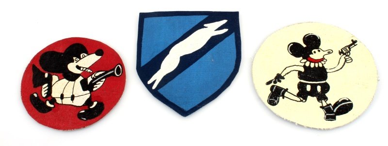 3 WWII PAINTED FLIGHT JACKET PATCHES U.S. & GERMAN: Three different all modern well crafted copies.