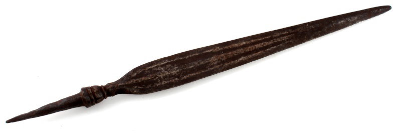 ANTIQUE ZULU TRIBAL AFRICAN METAL SPEARHEAD: Spearhead only , measures 20.5 inches, very good condition, believed 19th century.