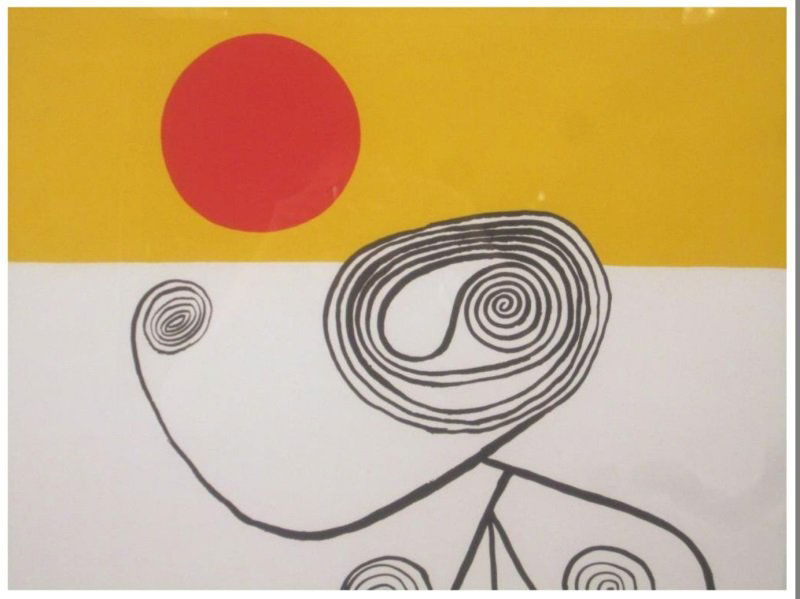 ALEXANDER CALDER POSTER SIGNED: Alexander Calder poster signed Calder 44 Size 22 x 16 inches.