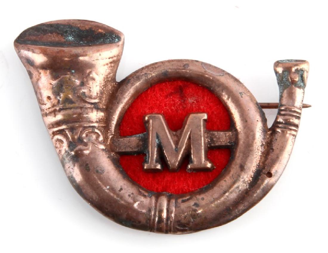 USMC INDIAN WARS MARINE CORP KEPI CAP BADGE: Measures 45 mm, thin horizontal pin. Unauthenticated sold as is.