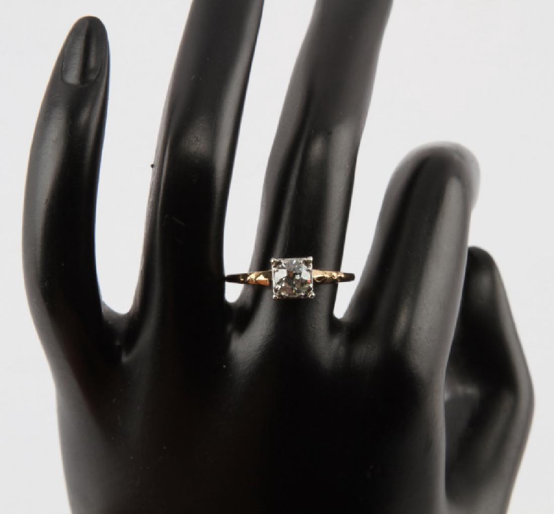 LADIES 14K YG & DIAMOND SOLITAIRE RING .66 TCW: Ring measures to size 8. Features 5.50mm diamond. H-J in color, VVS2 clarity. Size and TCW are approximate due to mounting limitations.