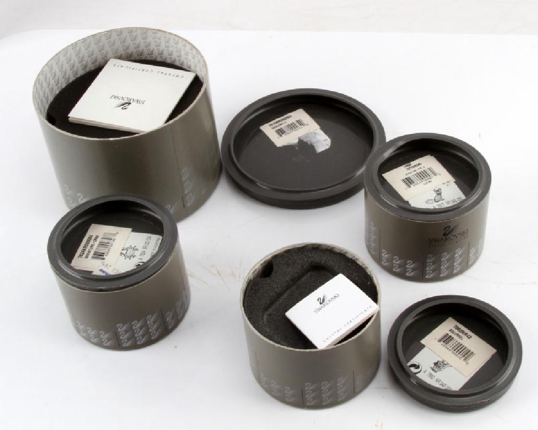 4 SWAROVSKI CRYSTAL BOX CONTAINER ONLY: Includes miniature squirrel, crab, fox, and larger Dragonfly. Boxes only.