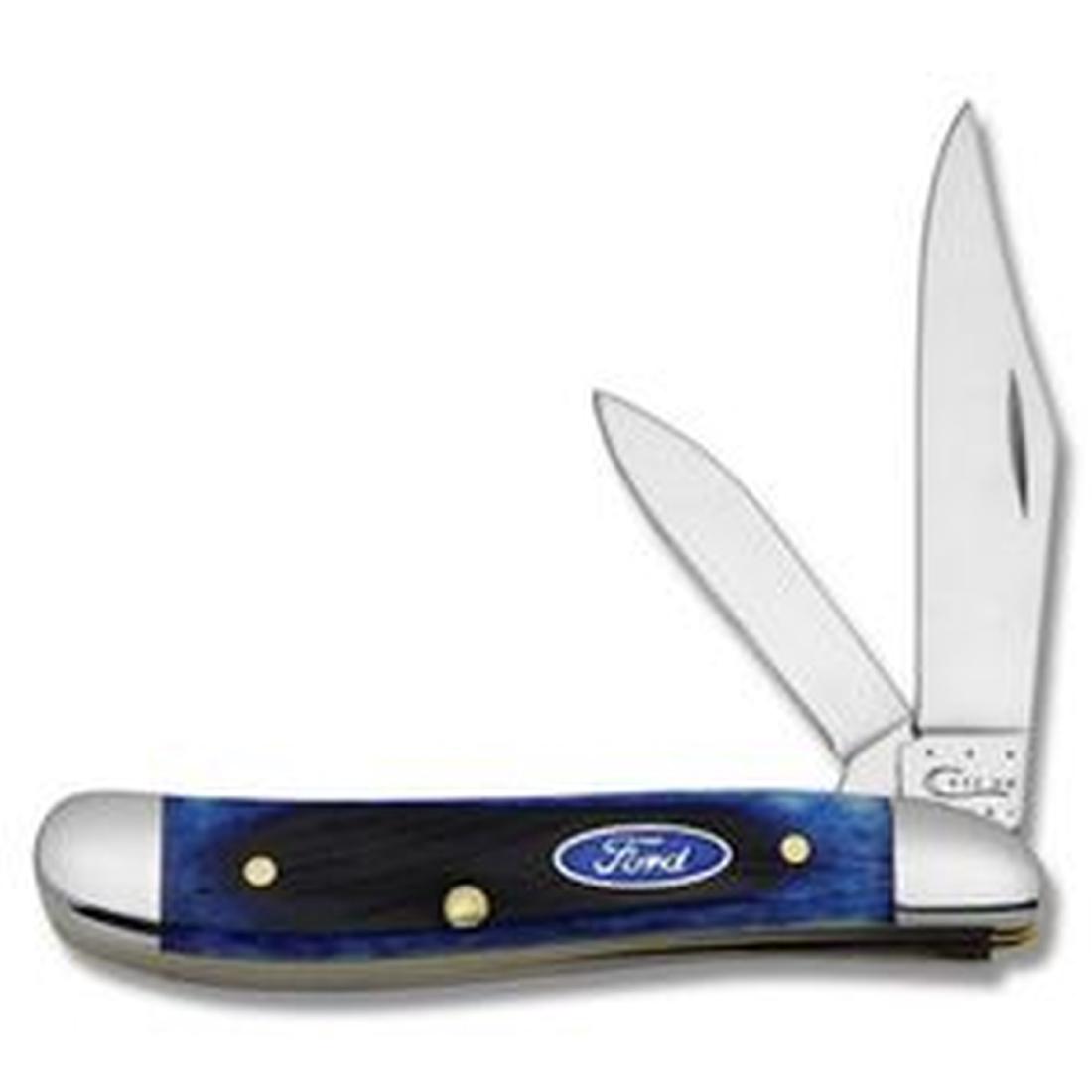 CASE XX CUTLERY 01058 FREE MASON BLUE TRAPPER: One Case XX Cutlery blue trapper free mason commemorative knife. Item is new in box.