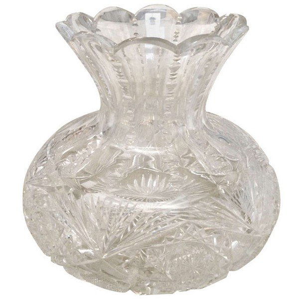 American Brilliant Period Flower Center Vase c.1920 (1 of 8)