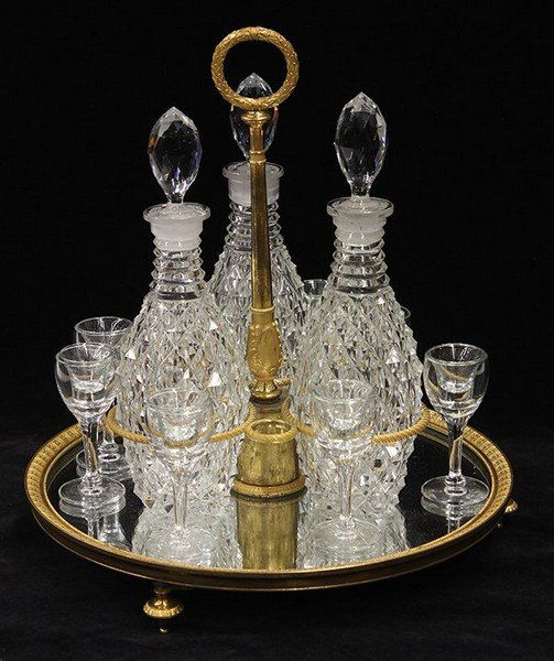 Continental Gilt Bronze and Crystal Tantalus 19thc (1 of 4)