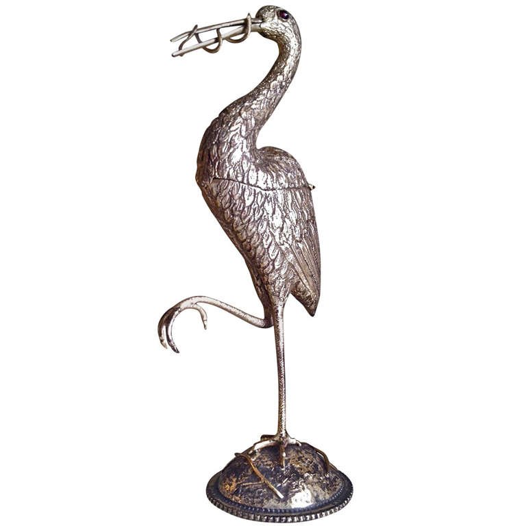 Exceptional Dutch Silver Bird Form Spice Box 19thc (1 of 10)