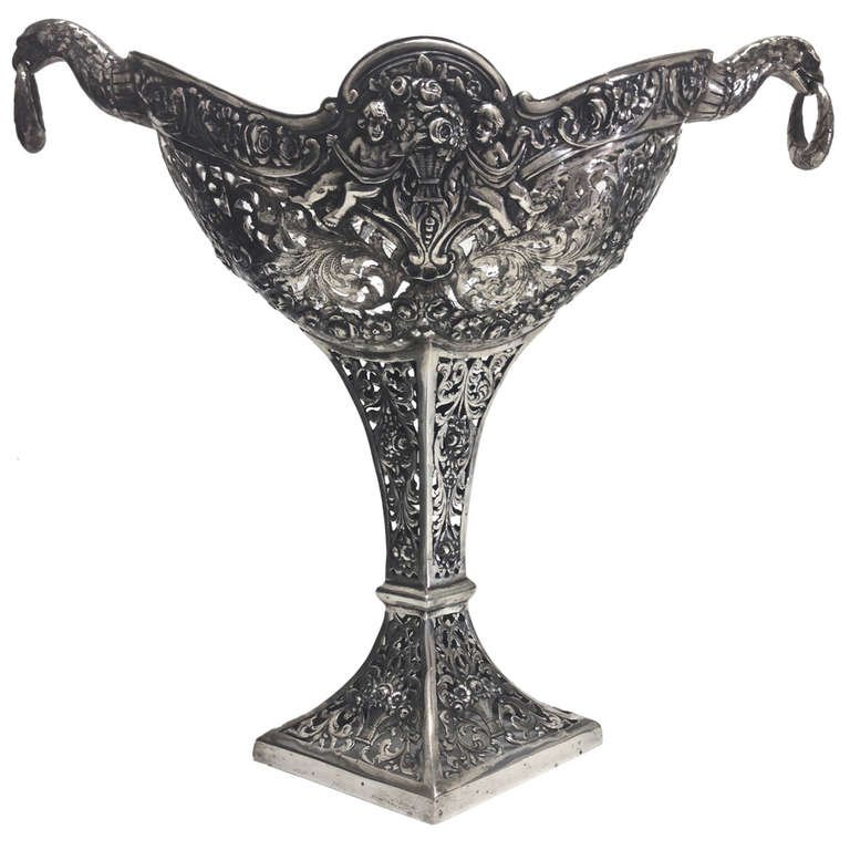 German 800. Silver Reticulated Centerpiece c1900 (1 of 8)
